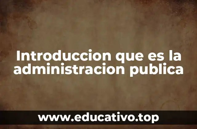 Introduccion que es la administracion publica