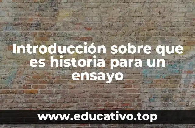 Introducción sobre que es historia para un ensayo