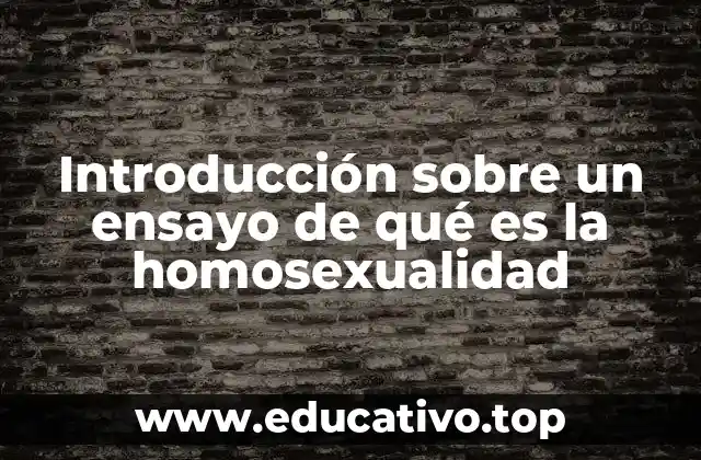 Introducción sobre un ensayo de qué es la homosexualidad