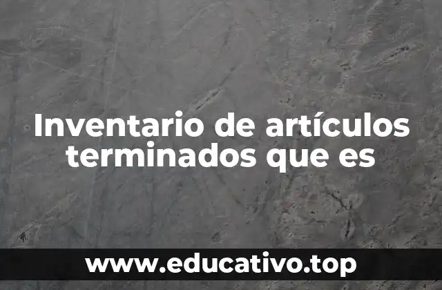 Inventario de artículos terminados que es