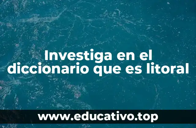 Investiga en el diccionario que es litoral