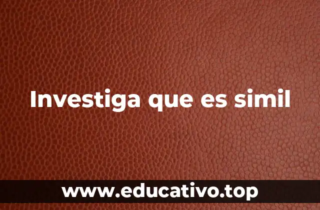 Investiga que es simil