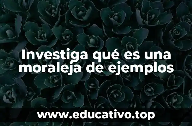 Investiga qué es una moraleja de ejemplos