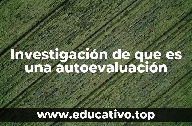 Investigación de que es una autoevaluación