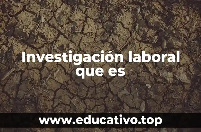 Investigación laboral que es