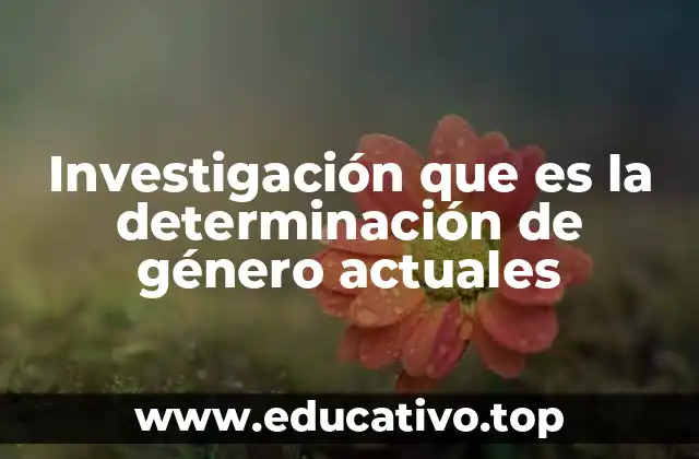 Investigación que es la determinación de género actuales