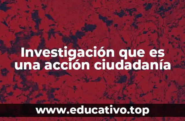 Investigación que es una acción ciudadanía