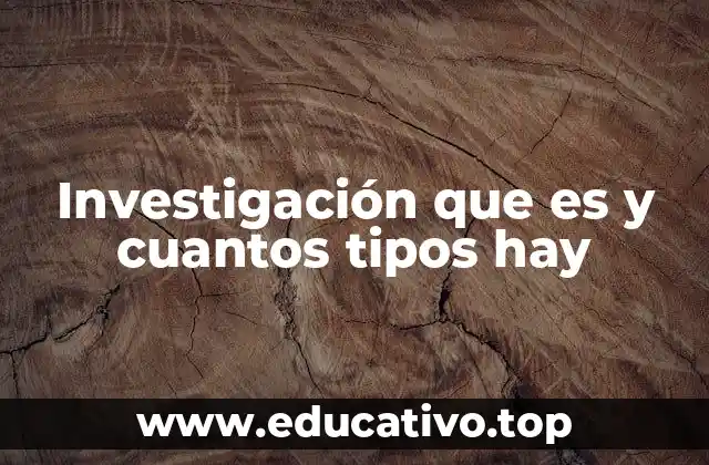 Investigación que es y cuantos tipos hay
