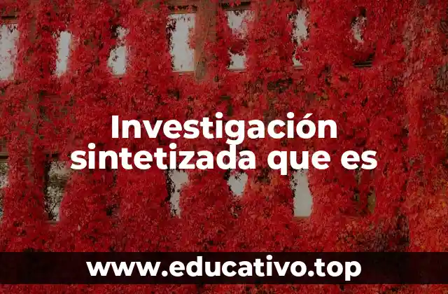 Investigación sintetizada que es