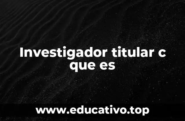 Investigador titular c que es