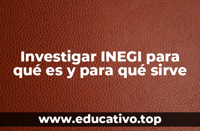 Investigar INEGI para qué es y para qué sirve