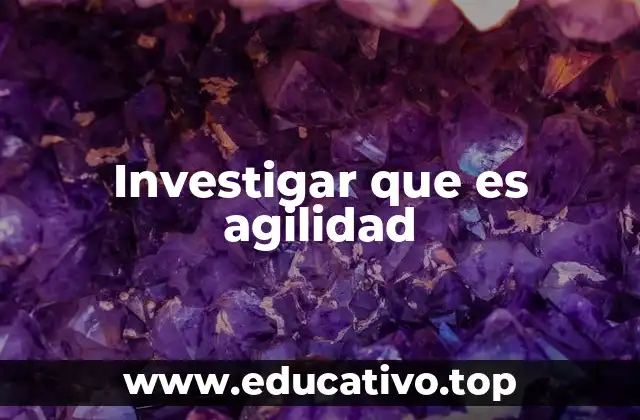 Investigar que es agilidad