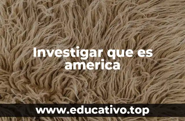 Investigar que es america
