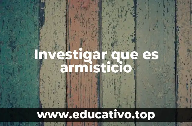 Investigar que es armisticio