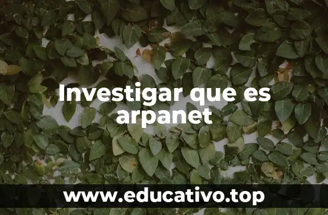 Investigar que es arpanet