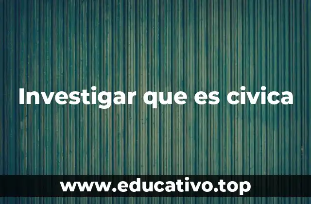 Investigar que es civica