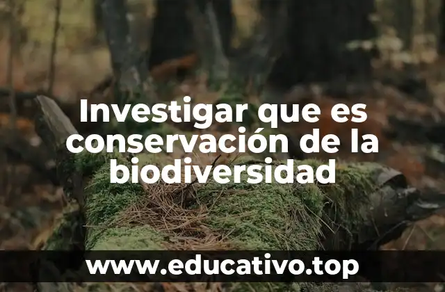 Investigar que es conservación de la biodiversidad