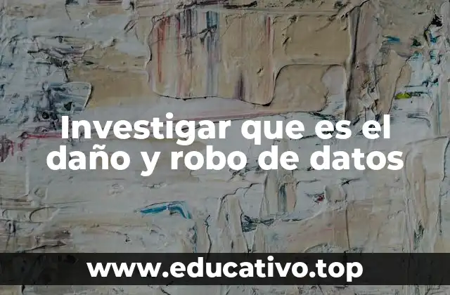 Investigar que es el daño y robo de datos