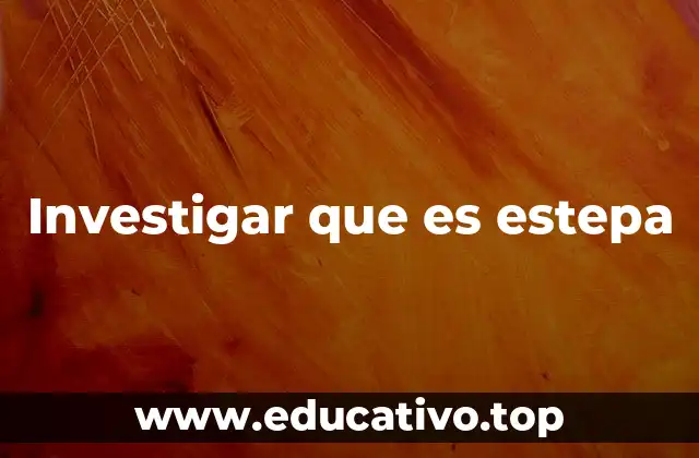 Investigar que es estepa