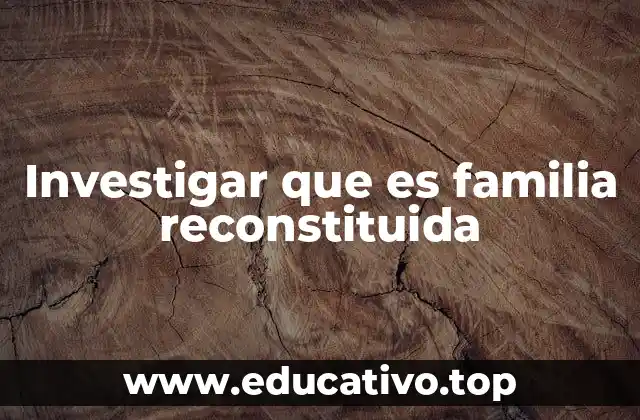 Investigar que es familia reconstituida
