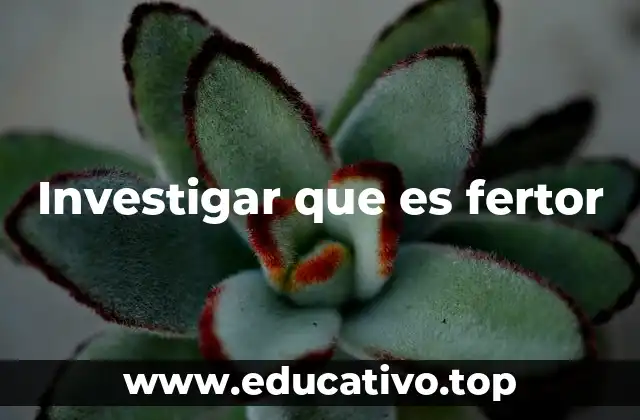 Investigar que es fertor