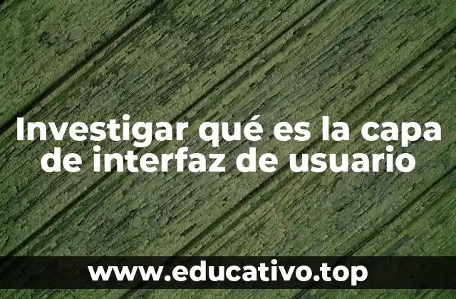 Investigar qué es la capa de interfaz de usuario