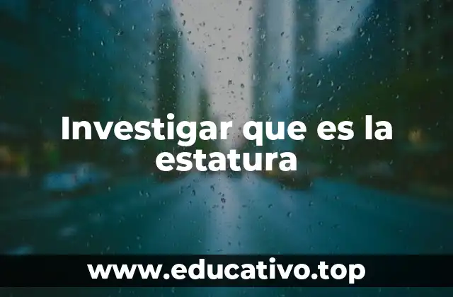 Investigar que es la estatura