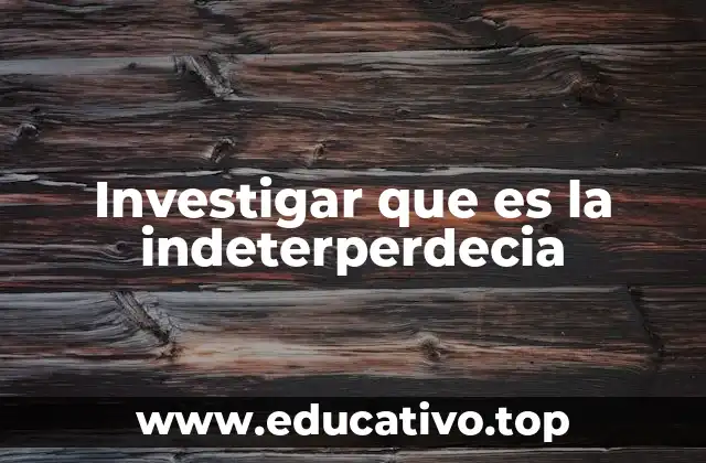 Investigar que es la indeterperdecia