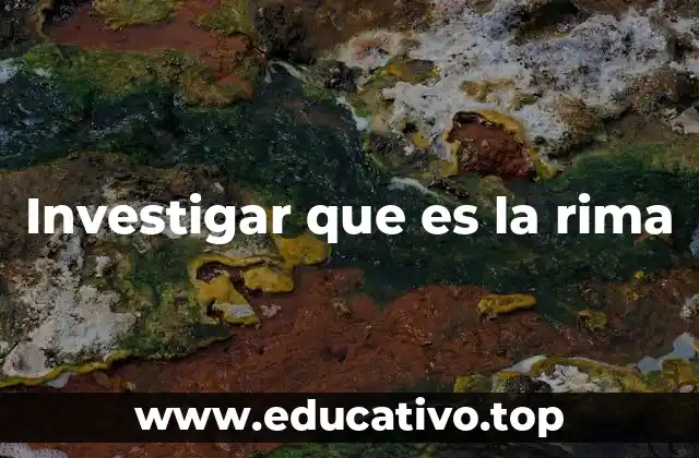 Investigar que es la rima