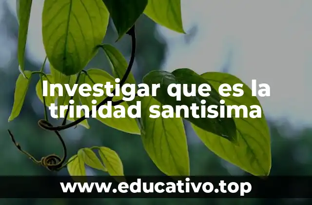 Investigar que es la trinidad santisima