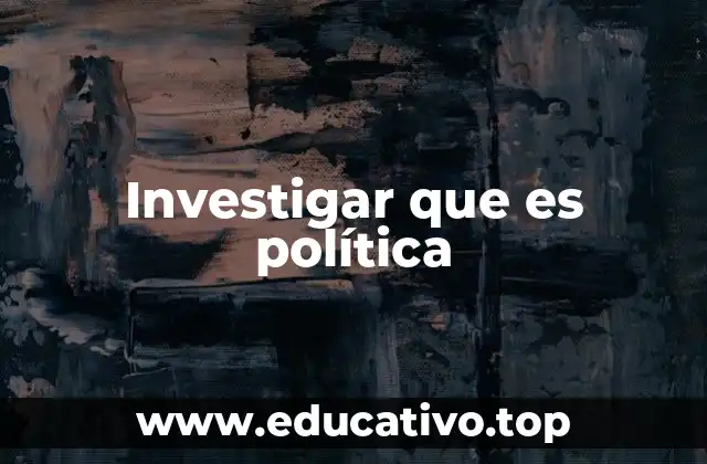 Investigar que es política
