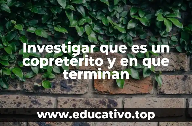 Investigar que es un copretérito y en que terminan