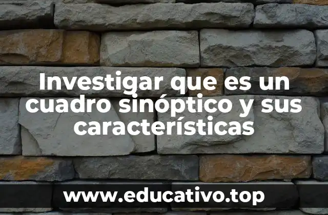 Investigar que es un cuadro sinóptico y sus características