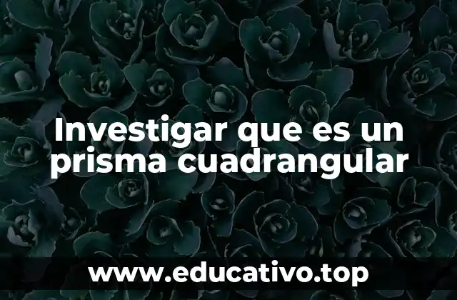 Investigar que es un prisma cuadrangular