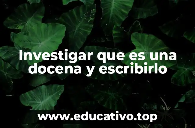 Investigar que es una docena y escribirlo