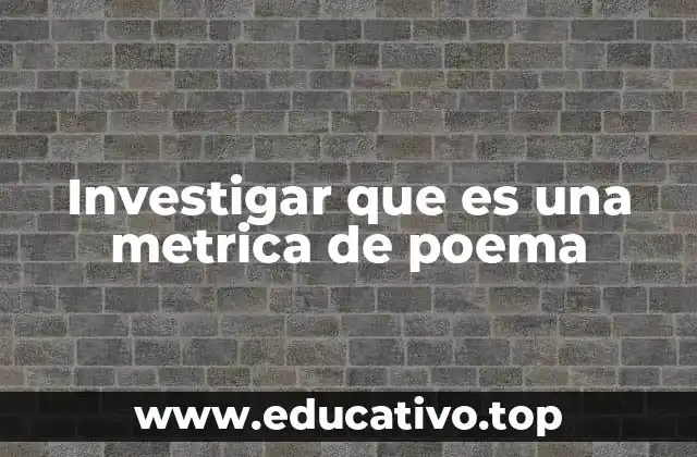 Investigar que es una metrica de poema