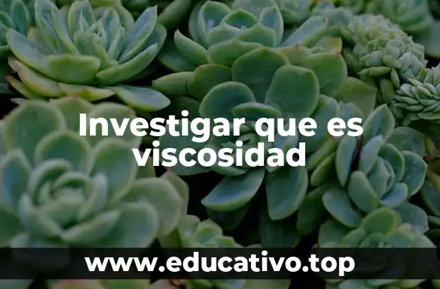 Investigar que es viscosidad