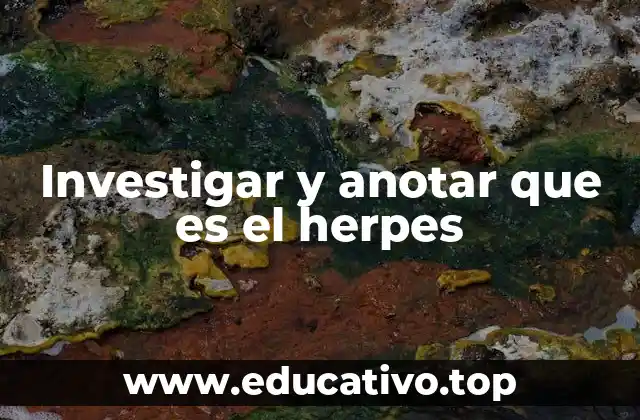 Investigar y anotar que es el herpes