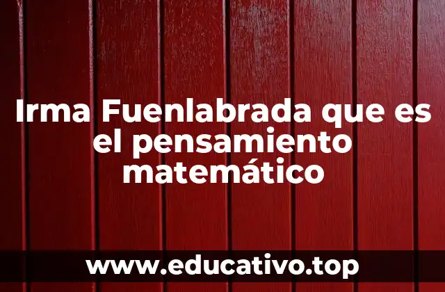 Irma Fuenlabrada que es el pensamiento matemático