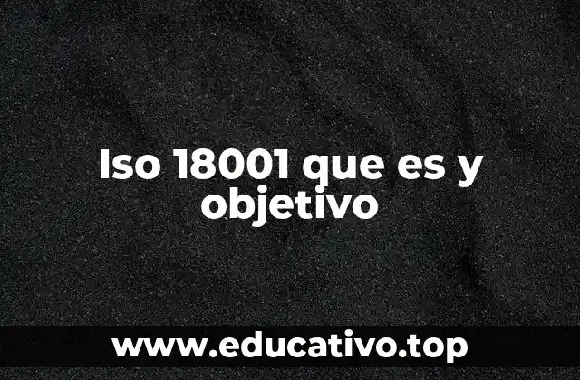 Iso 18001 que es y objetivo