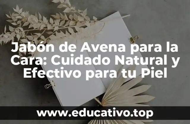 Jabón de Avena para la Cara: Cuidado Natural y Efectivo para tu Piel