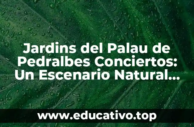 Jardins del Palau de Pedralbes Conciertos: Un Escenario Natural Único en Barcelona