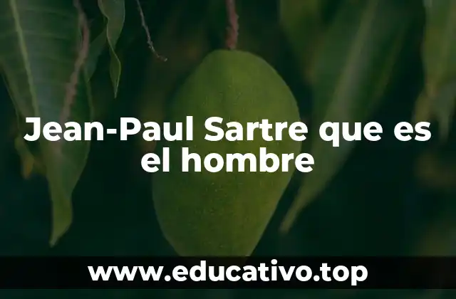 Jean-Paul Sartre que es el hombre