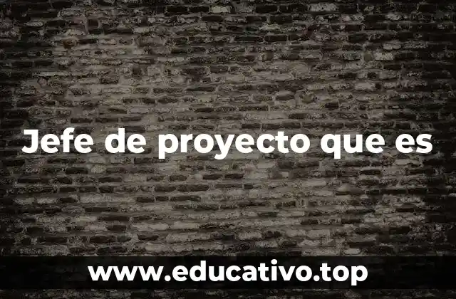 Jefe de proyecto que es