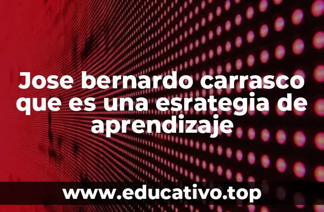 Jose bernardo carrasco que es una esrategia de aprendizaje