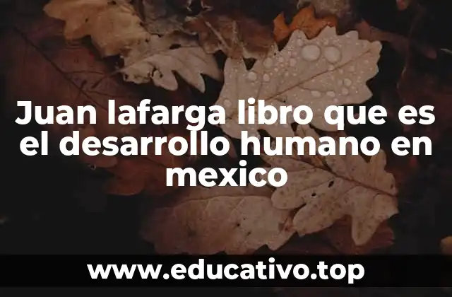 Juan lafarga libro que es el desarrollo humano en mexico