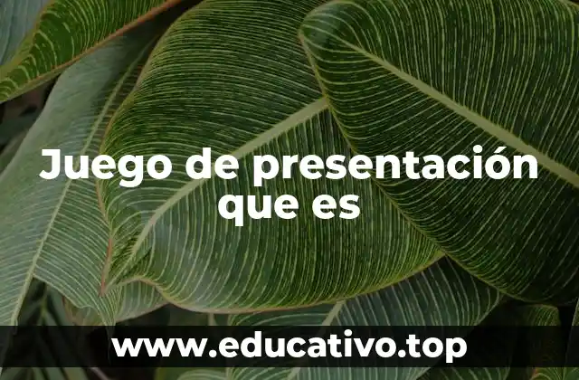 Juego de presentación que es