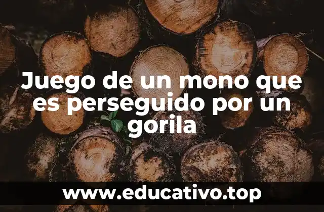 Juego de un mono que es perseguido por un gorila