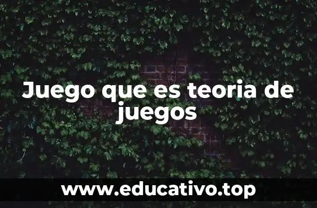 Juego que es teoria de juegos