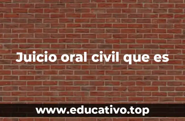 Juicio oral civil que es